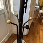 Golden metal coat rack with 14 hooks - 1970s
