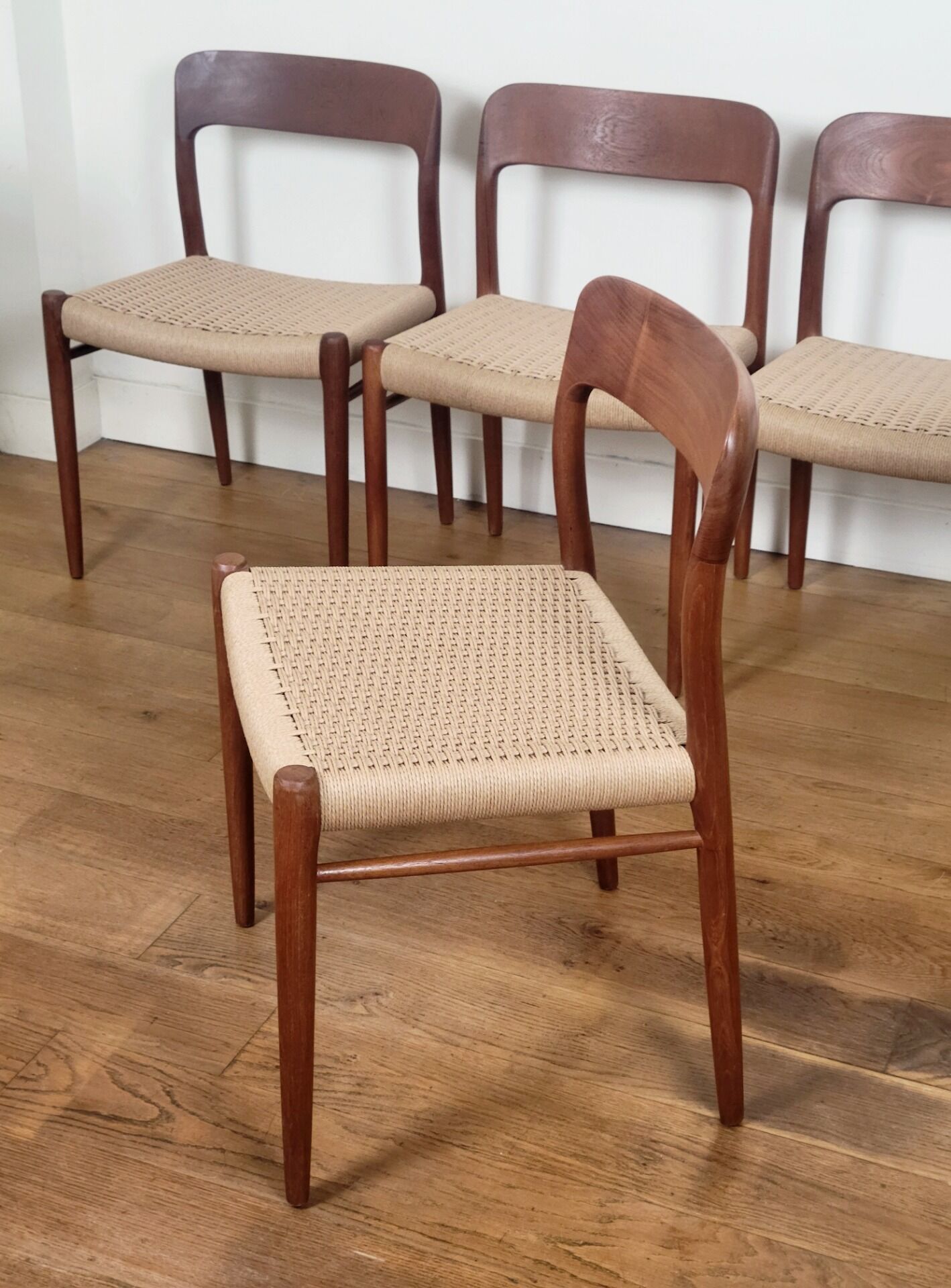 Set of 5 Niels O. Møller Model 75 dining chairs for J.L. Møllers Møbelfabrik
