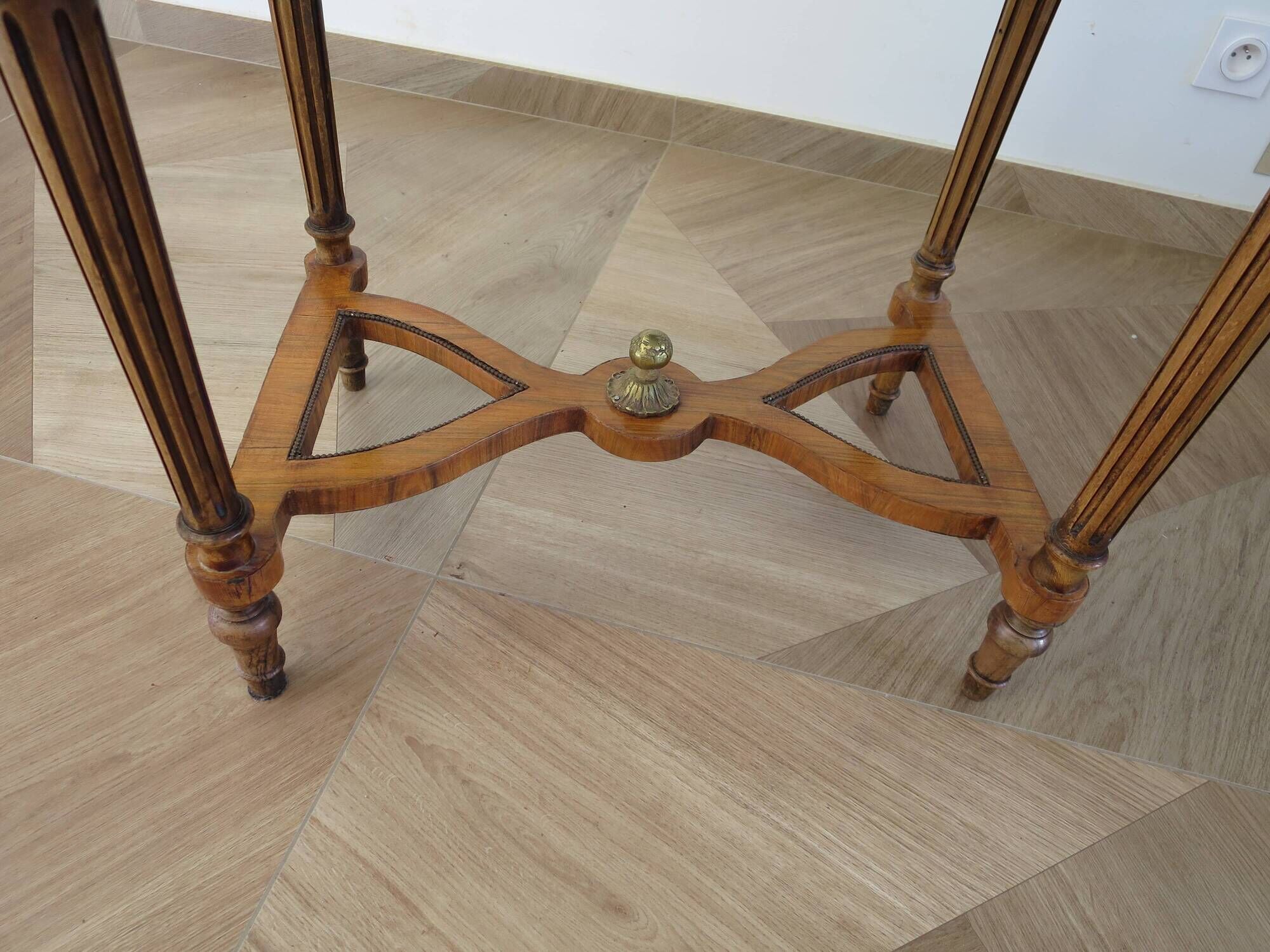 Rare - portfolio game table in marquetry and decorative bronze - Louis XVI style - Early 1900