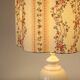 Vintage table lamp "St Michael" – Ribbed ceramic and country print