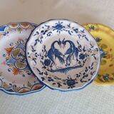 Set of 3 Vieux Moustiers plates