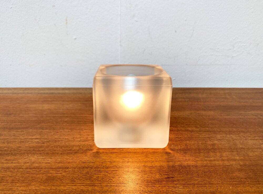 Vintage German glass cube table lamp TA 14 by Peill & Putzler, 1970s.