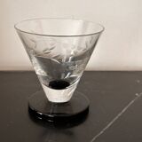 6 engraved art deco glasses