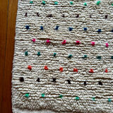 Berber Beni Ouarain handmade rug with small colorful polka dots