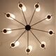 Lustre en laiton sunburst et verre opalin, Allemagne 1950