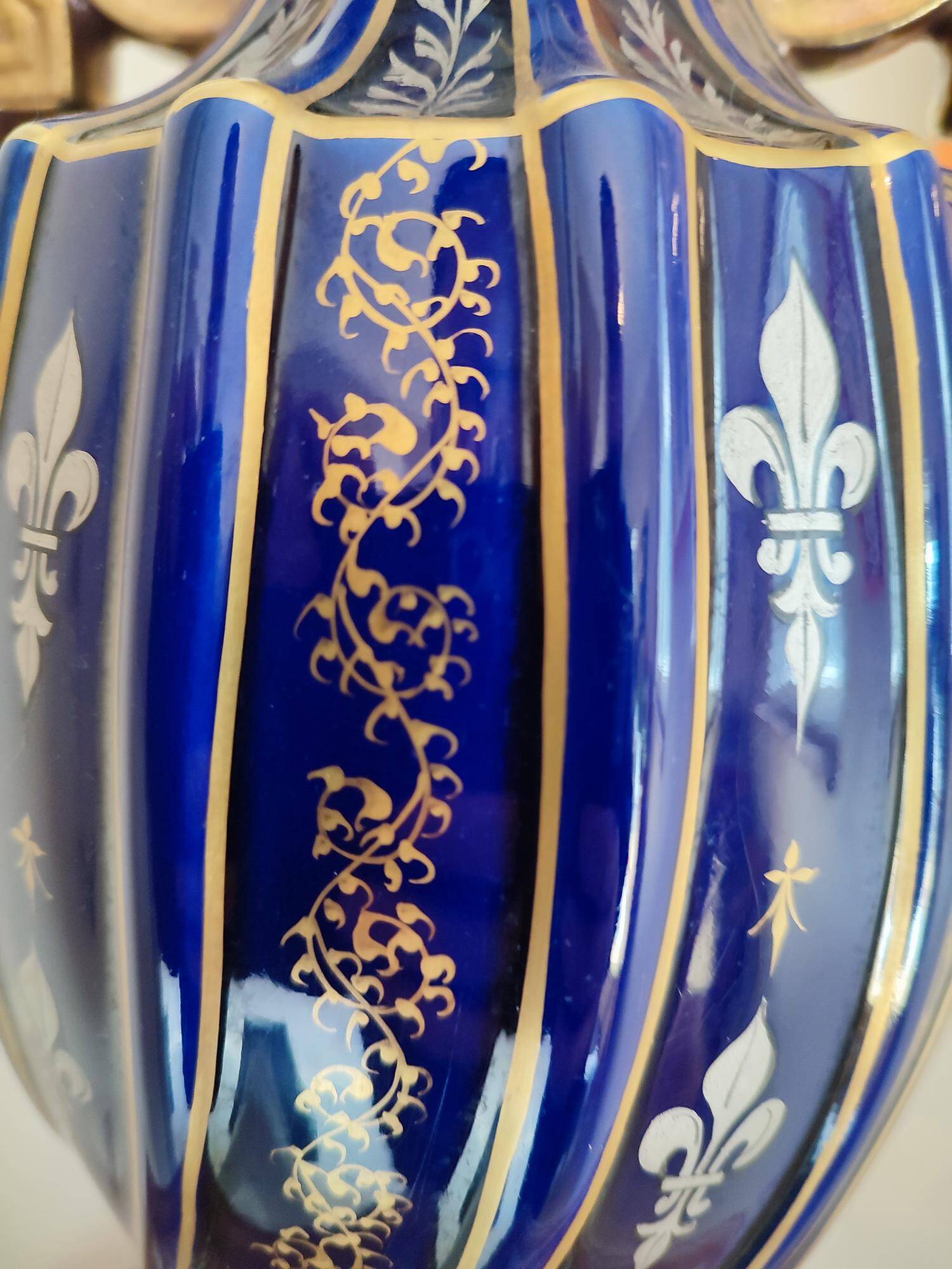 Two-handled baluster vase in late 19th century earthenware from the Gustave Asch factory (1856-1911)