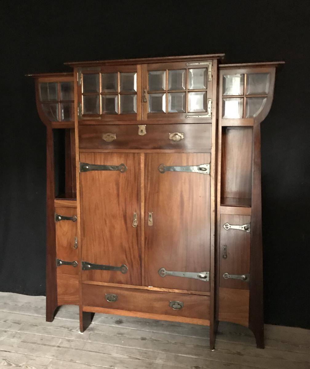 Art Nouveau mahogany display cabinet