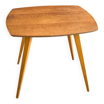 Table d'appoint vintage en bois et pieds compas