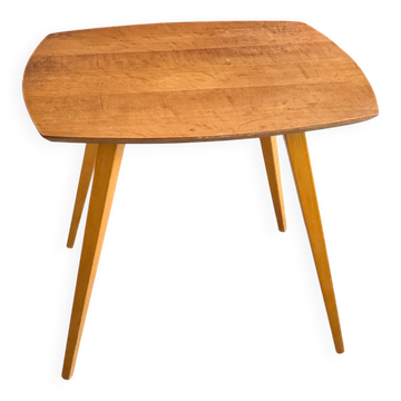 Table d'appoint vintage en bois et pieds compas