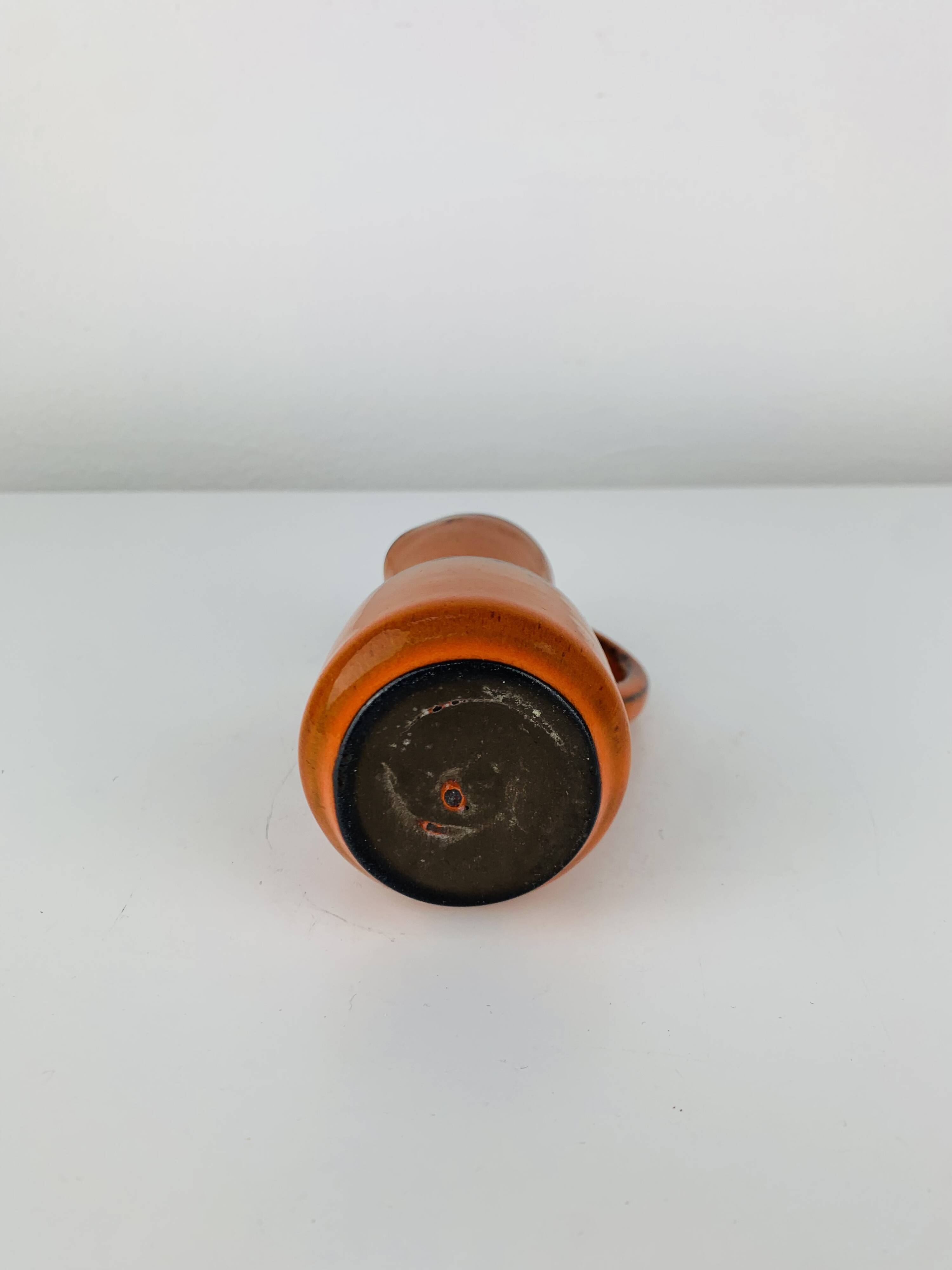 Vintage orange ceramic vase, 1970s