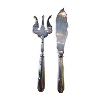 Silver Art Deco fish service cutlery