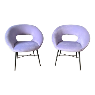 Pair of designer armchairs by Silvio Cavatorta 1950