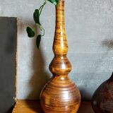 Vase soliflore de potier en grès émaillé vintage
