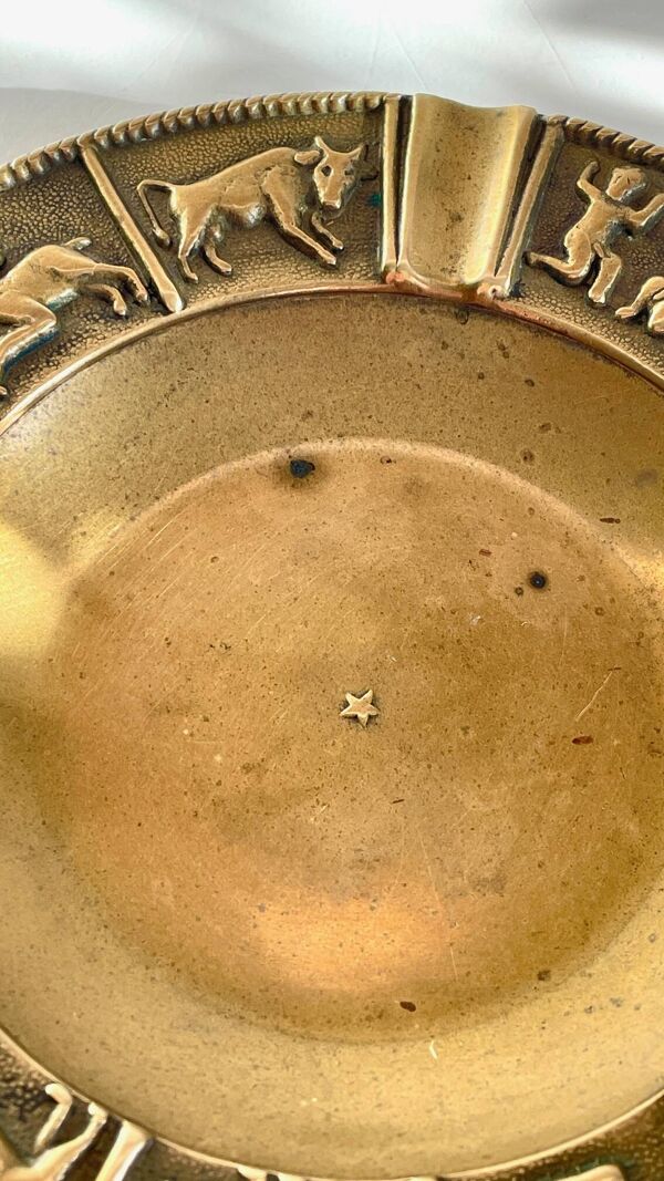 CENDRIER Signes du Zodiaque BRONZE Vintage