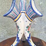 Quimper earthenware tricorn vase