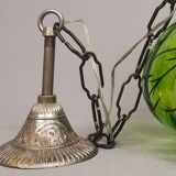 Green glass farmhouse hanging lamp