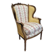 Wooden basket chair, upholstered in Pierre Frey, Napoleon III, circa 1820 – France