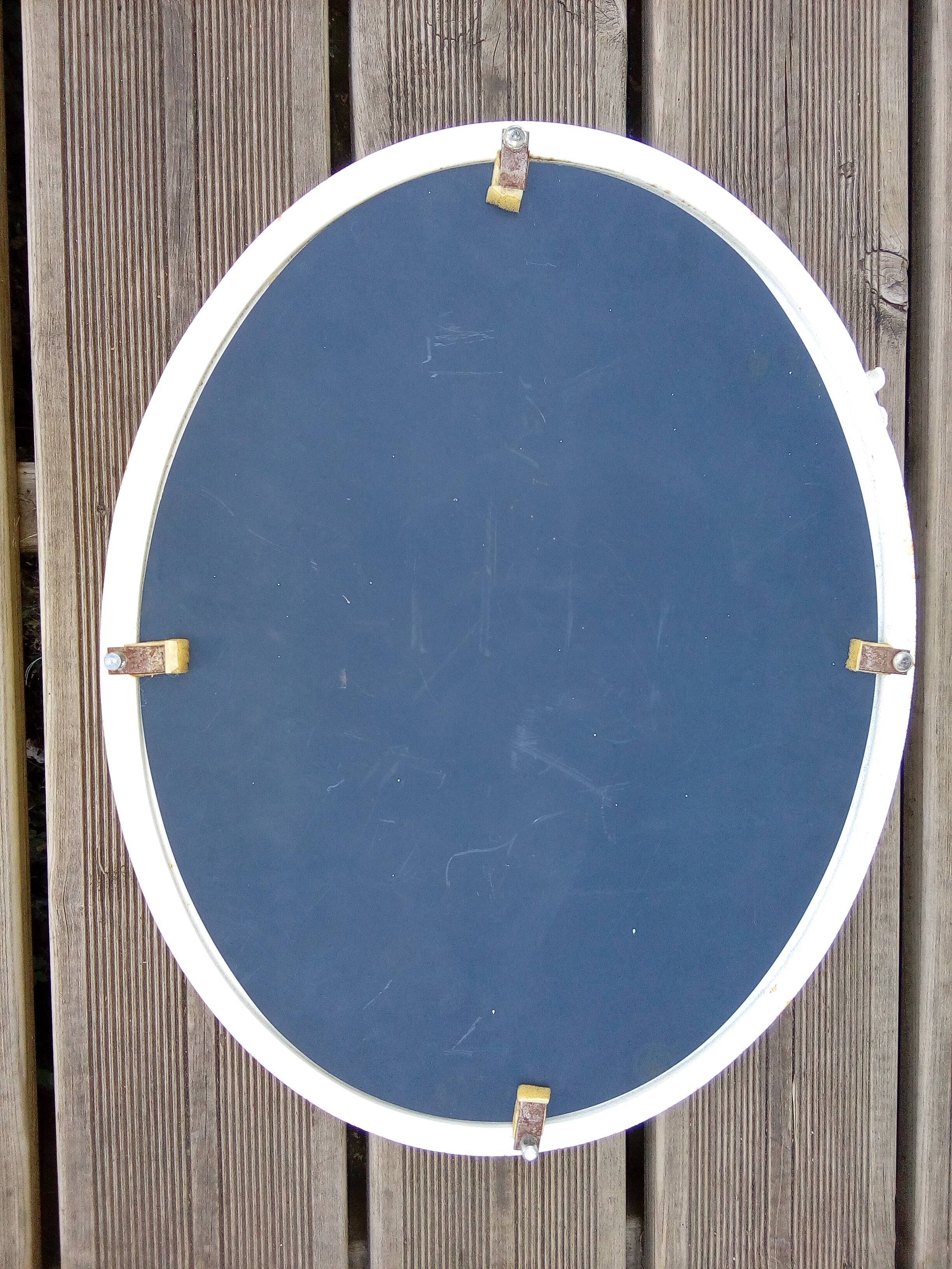 50x40 cm enamelled cast oval mirror