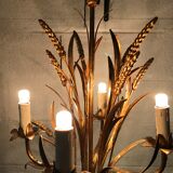 Chandelier ears of wheat in gilded metal, circa 1960