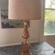 Lampe en bois ananas années 70