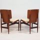 Pair of modernist Italian wooden accent chairs by Barovero.