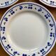 Vintage dessert plates with blue cherry pattern