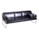 Bauhaus Sofa in Chromed Steel and Leather by Robert Slezák, Czech, 1930s