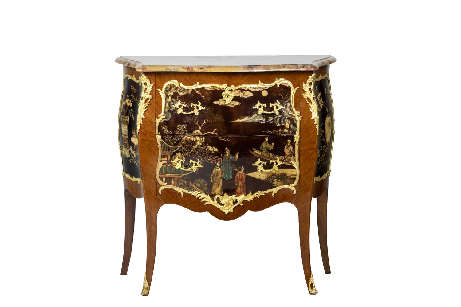 Louis XV style jumping chest of drawers, circa 1950