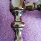 Set of wooden and frosted glass wall lights