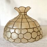 Abat jour, mother-of-pearl and brass suspension