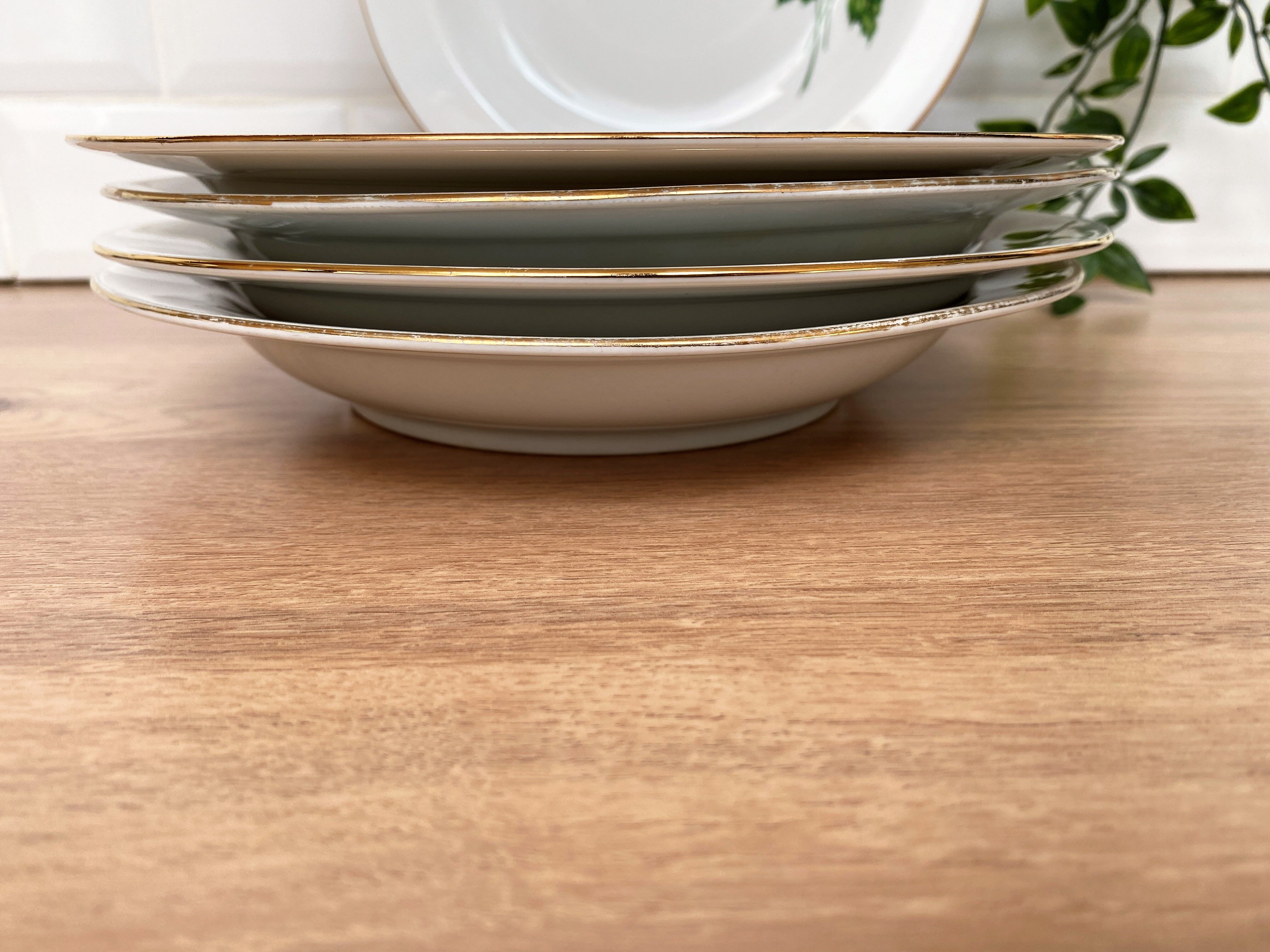 Set of 5 hollow porcelain plates