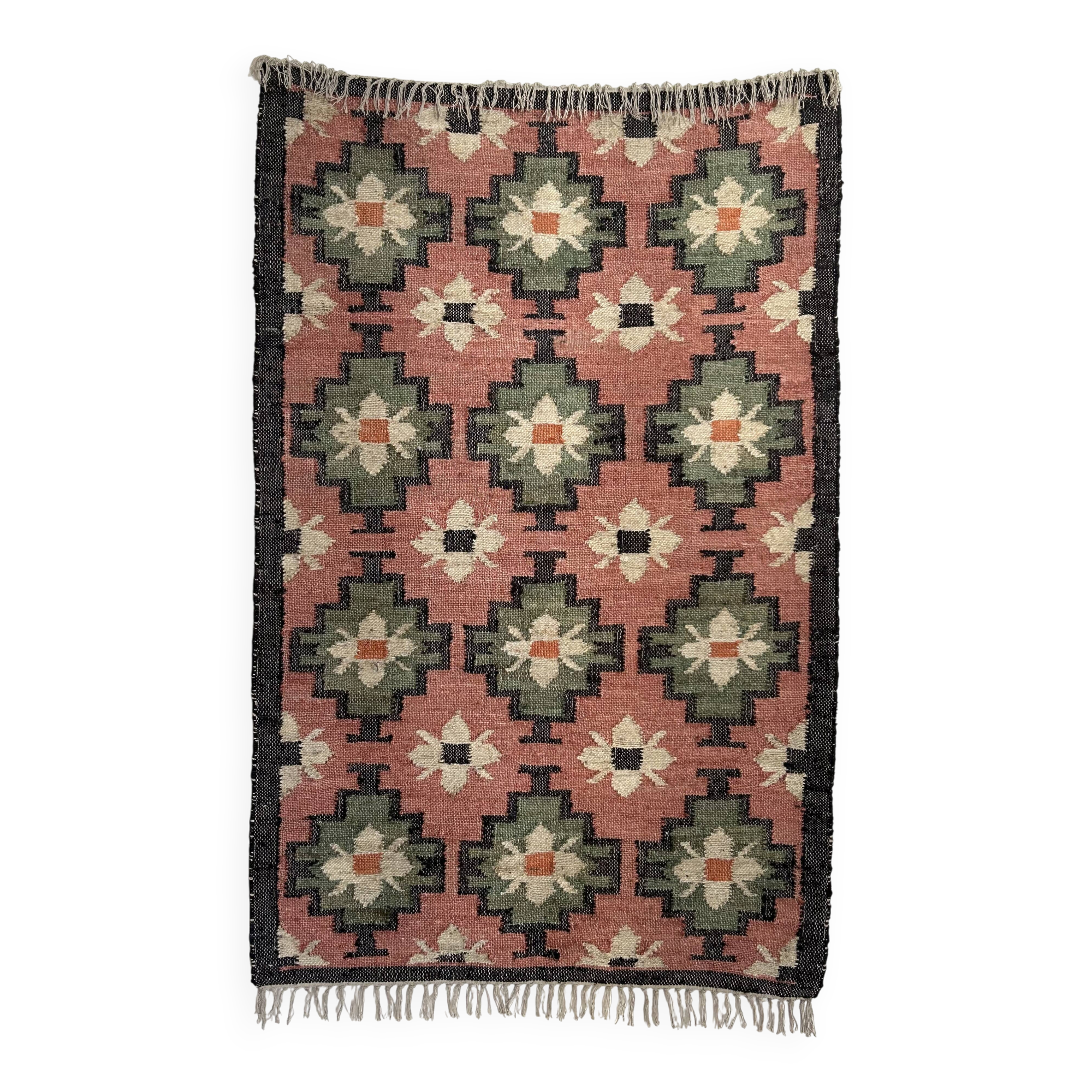 jute-cotton kilim rug, handmade