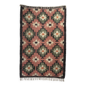 jute-cotton kilim rug, handmade