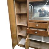 vintage XL art déco grande armoire en bois / bar / vitrine