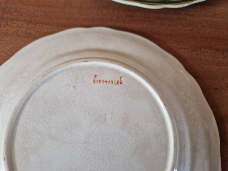 Badonviller - Set of 6 dessert plates in earthenware - Holly pattern