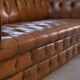 Chesterfield sofa in tan leather