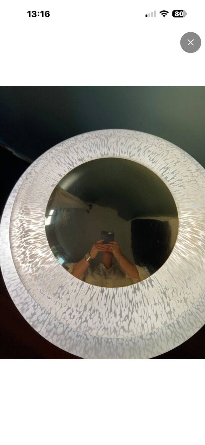 Vintage table lamp from Verrerie de Clichy, speckled glass and brass, years.