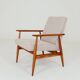 Fauteuil scandinave tressé beige, design classique