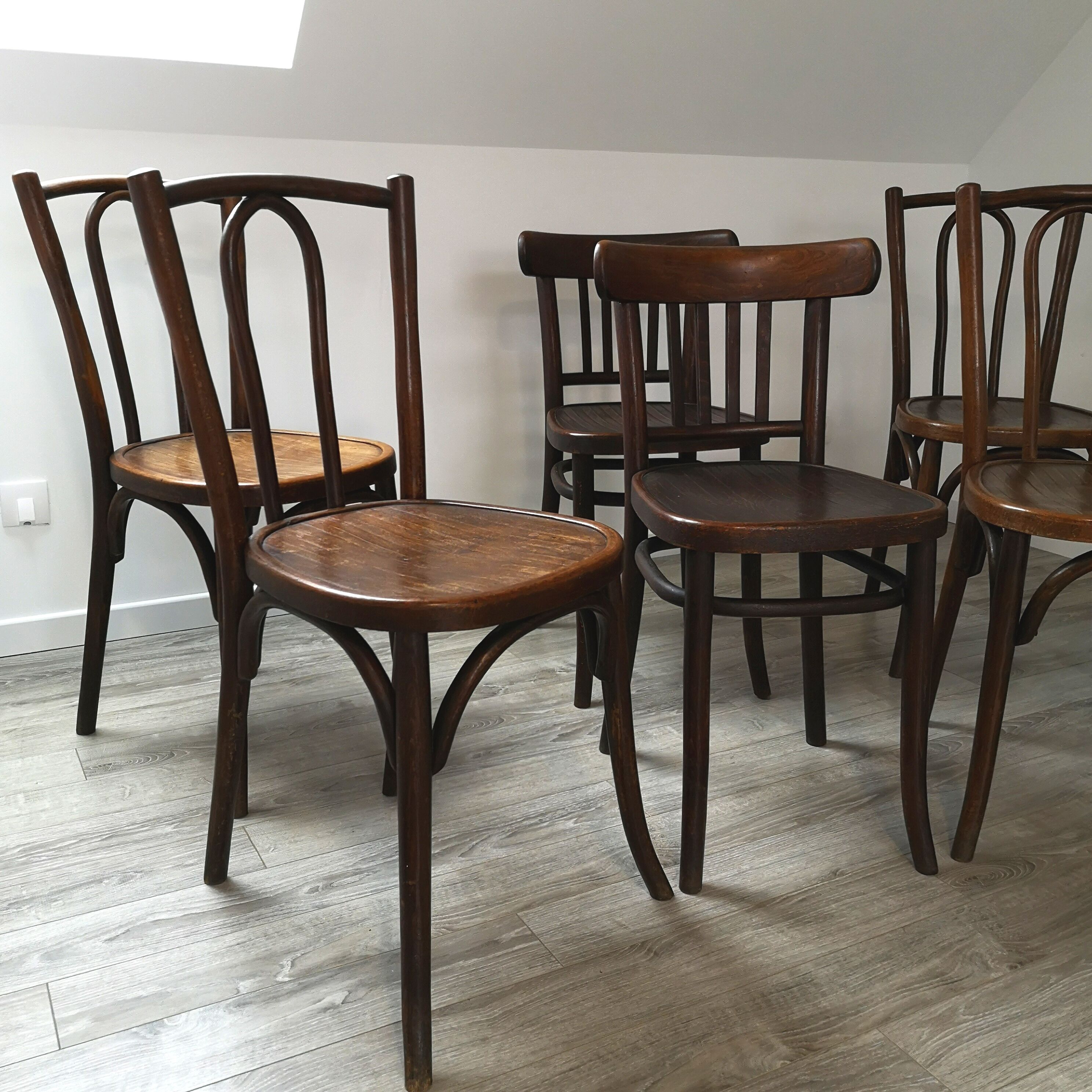 Set of 6 chairs bistro mismatched