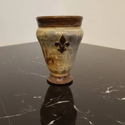 Small stoneware vase by Marcellus Aubry from Bouffioulx, Belgium.