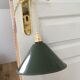 Conical suspension in green & white enamelled sheet metal