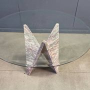 Architectural marble and glass dining table, 1970s