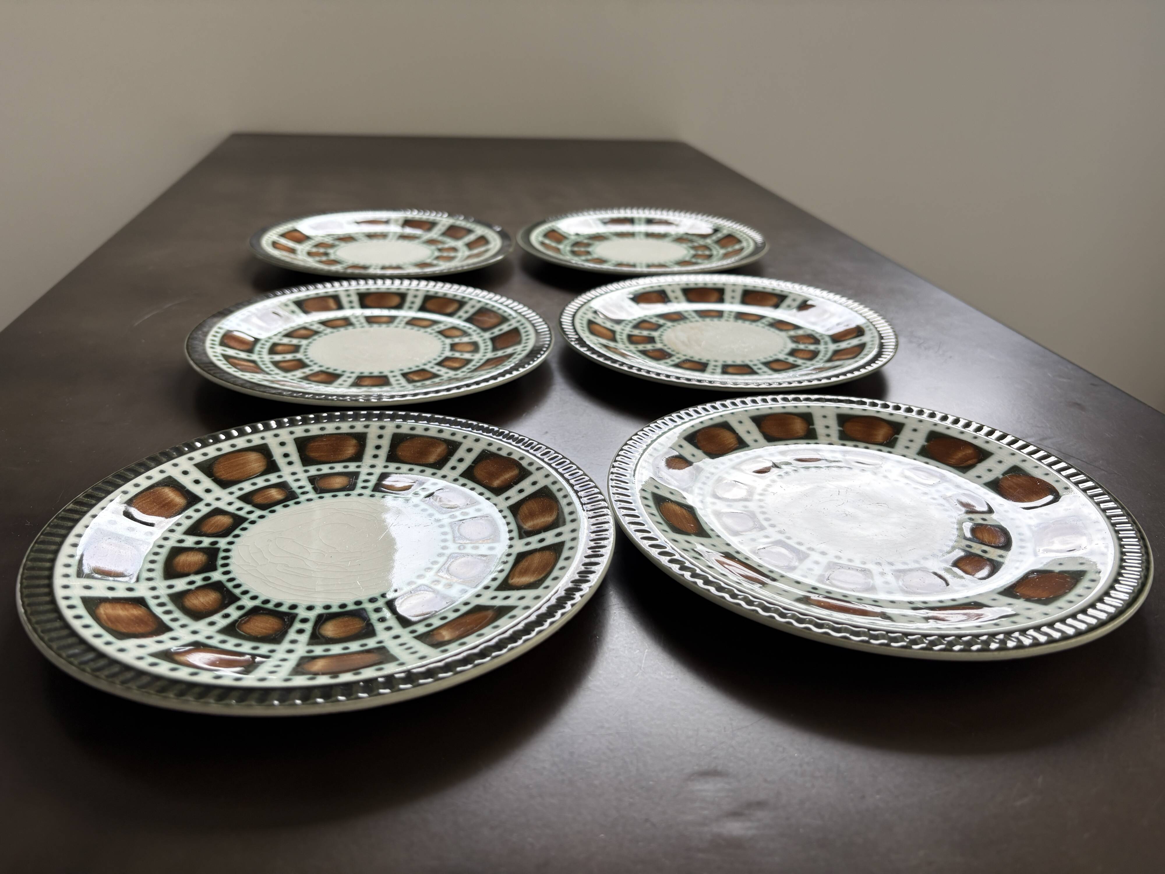 6 Assiettes à dessert vintage BOCH La Louvière