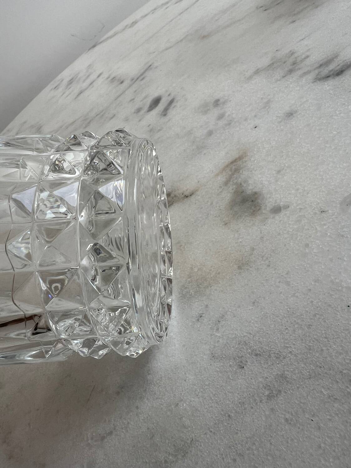 Set of three crystal whiskey glasses