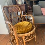 Armchair in vintage rattan