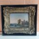 Peinture originale antique.Huile sur bois.