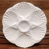 6 plates of white oysters barbotine Sarreguemines