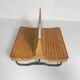 Banc de train en teck double face, années 1930