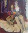 Seated woman, 20th century, signed FORVEILLE on the reverse, oil on canvas, 65 x 54 cm, unframed