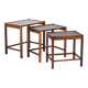 Tables Gigognes en Palissandre avec Carreaux, Danemark, 1960s, Set de 3